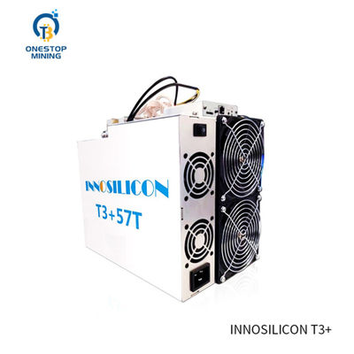ইন স্টক ইনোসিলিকন T3+57t 3300W BTC Asic Miner সঙ্গে Psu 220v/110v